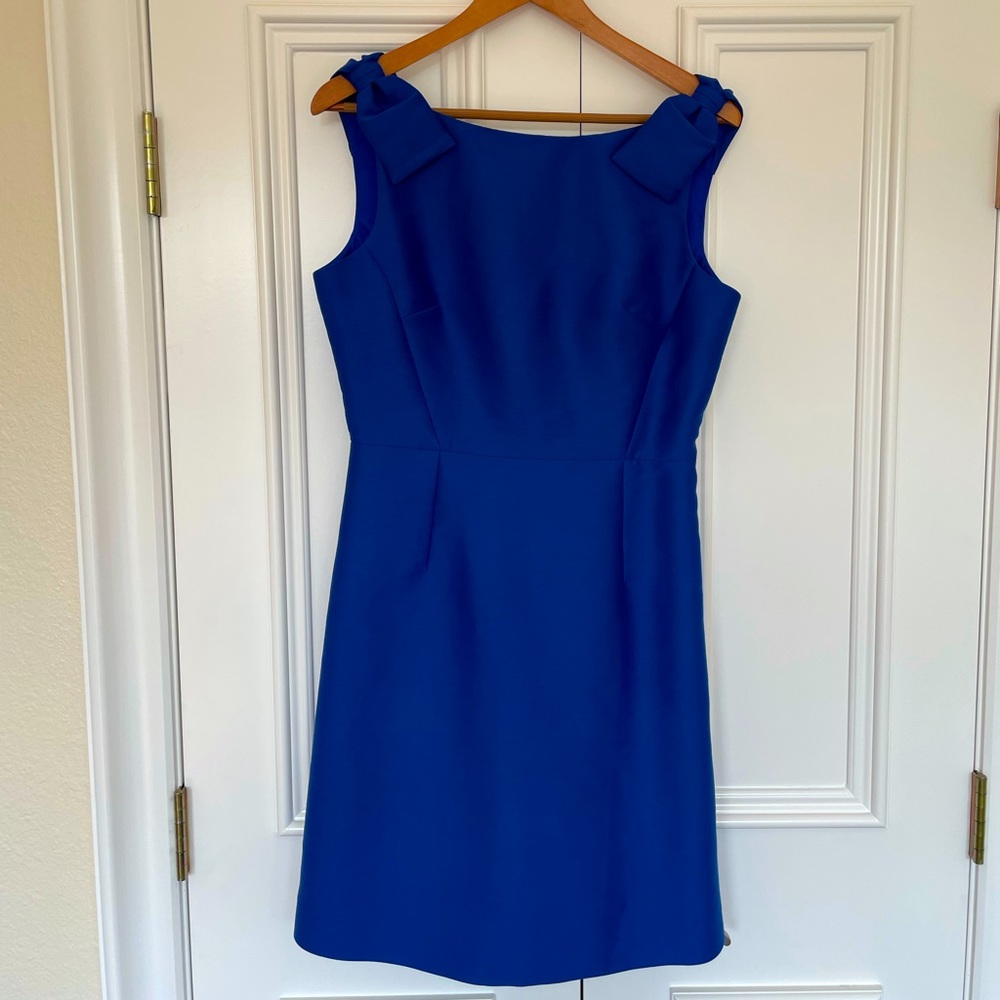 Kate Spade royal blue silk bow cocktail dress sz10